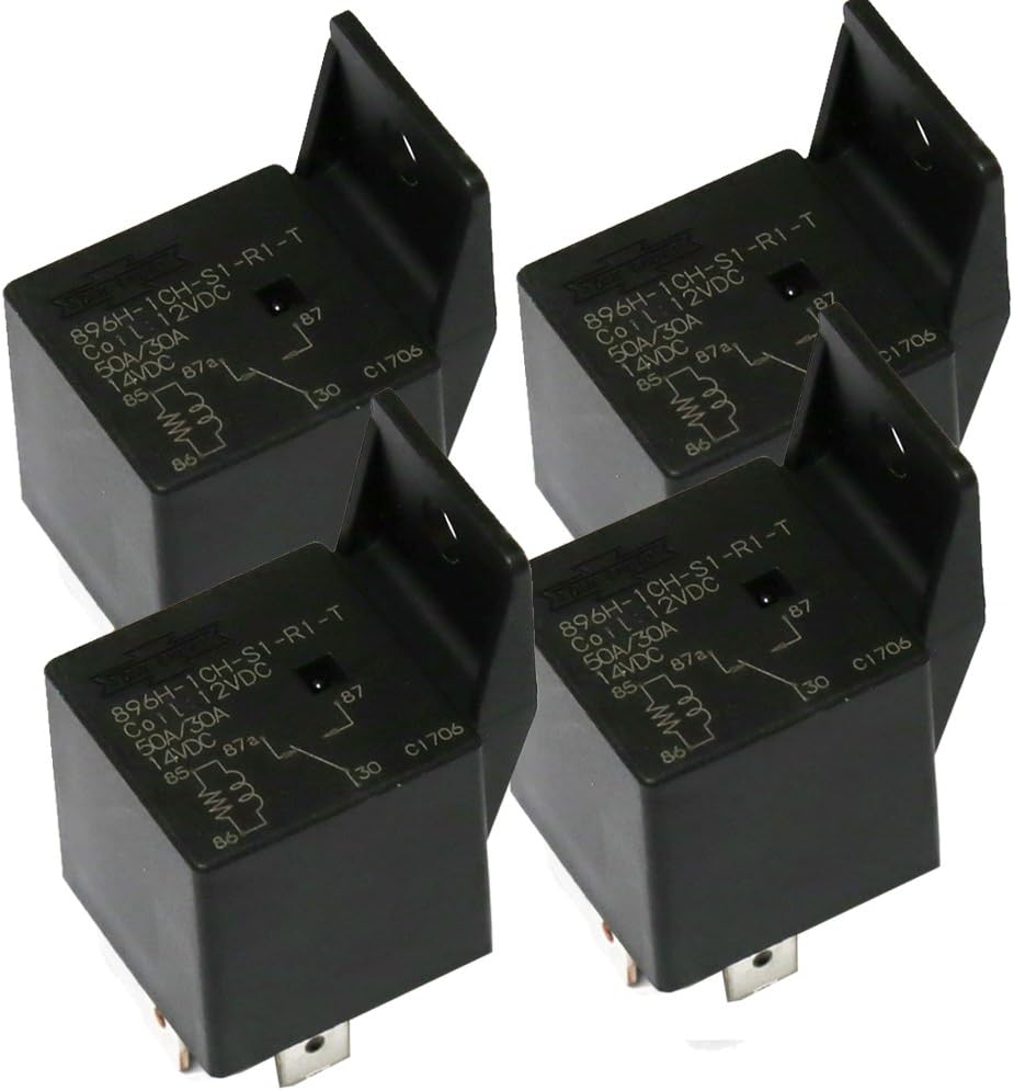 (4X) Song Chuan 896H-1CH-S1-R1-T Automotive 12VDC Relays SPNO 50A 12VDC (