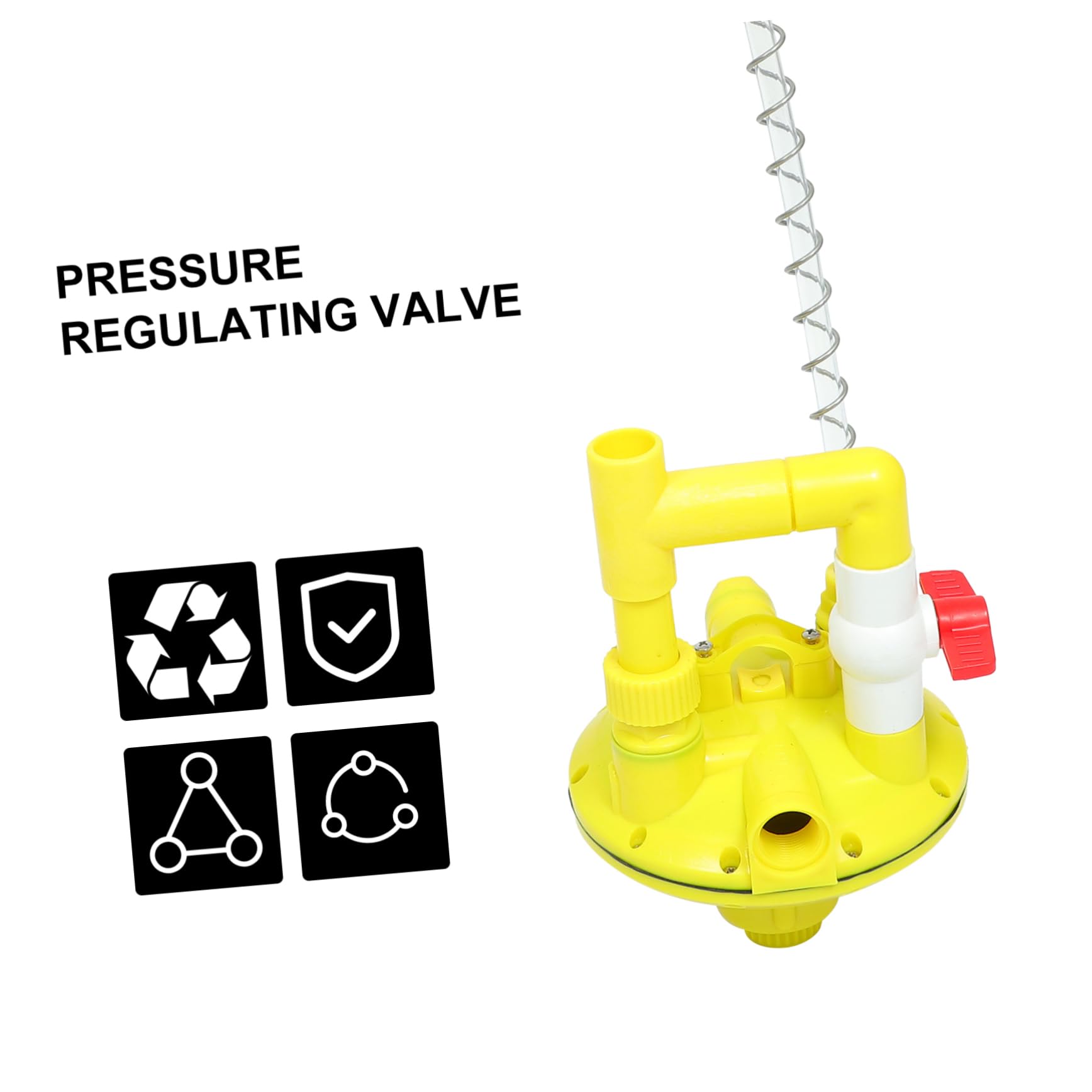 Toyvian Riduttore di Pressione Dell'acqua per Abbeveratoio Automatico Polli, Valvola Regolatrice in Plastica Gialla Design Leggero e Prevenzione Perdite