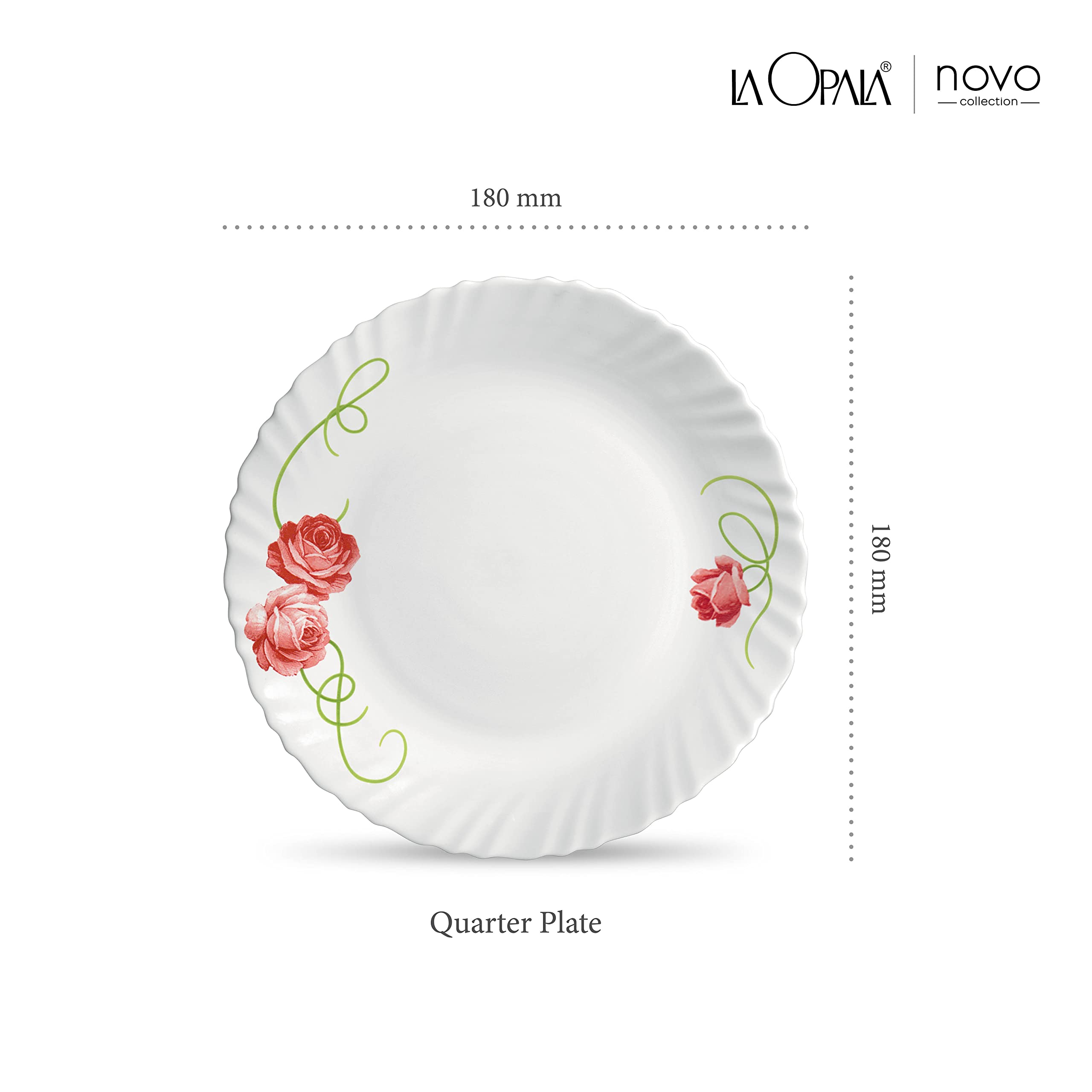 La Opala Novo Opal Glass Quarter Plate Set -2 La Opala Novo Opal Glass Quarter Plate Set -2