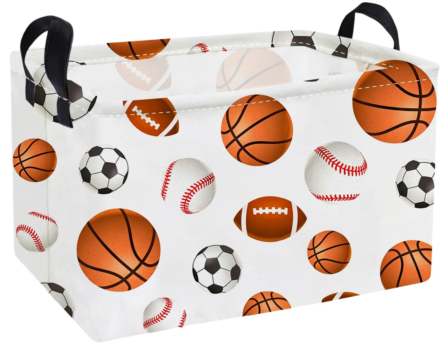 Essme Rectangular Kids Baskets,Ball Storage Box,Cute Basket for Kids with Handles for Room Decor, Book Bins,Shelf Basket.（Ball