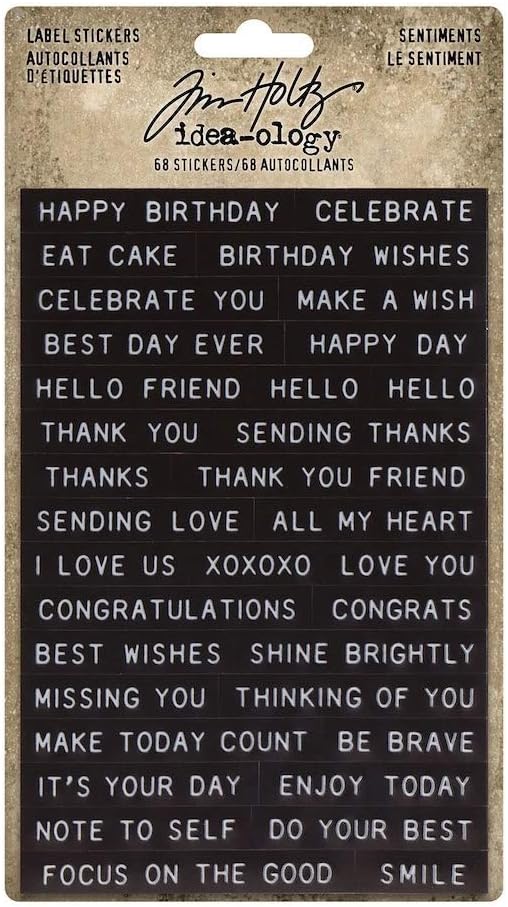Tim Holtz Advantus Label Stickers Sentiments Craft and Hobby, 0 68
