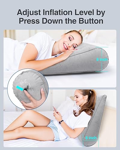 Miniatura 2 de Luxtude Almohada inflable de cuña para la apnea del sueño, almohada de cuña de viaje para aliviar el dolor de espalda, almohada de elevación de