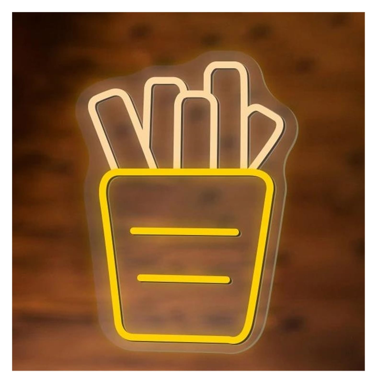 LEMST Sign Lamp French Fries Neon Sign Hamburg Stand Restaurant Door Sign Food for Party Kitchen Shop(32.5X45cm)