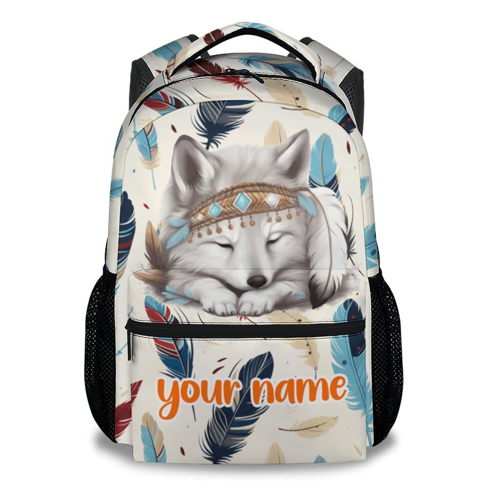 UNIKITTY Custom Kids Backpack - School Backpack for Girls Boys, Cute Wolf Backpacks with Adjustable Straps, 17" Durable Large Capacity Elementary