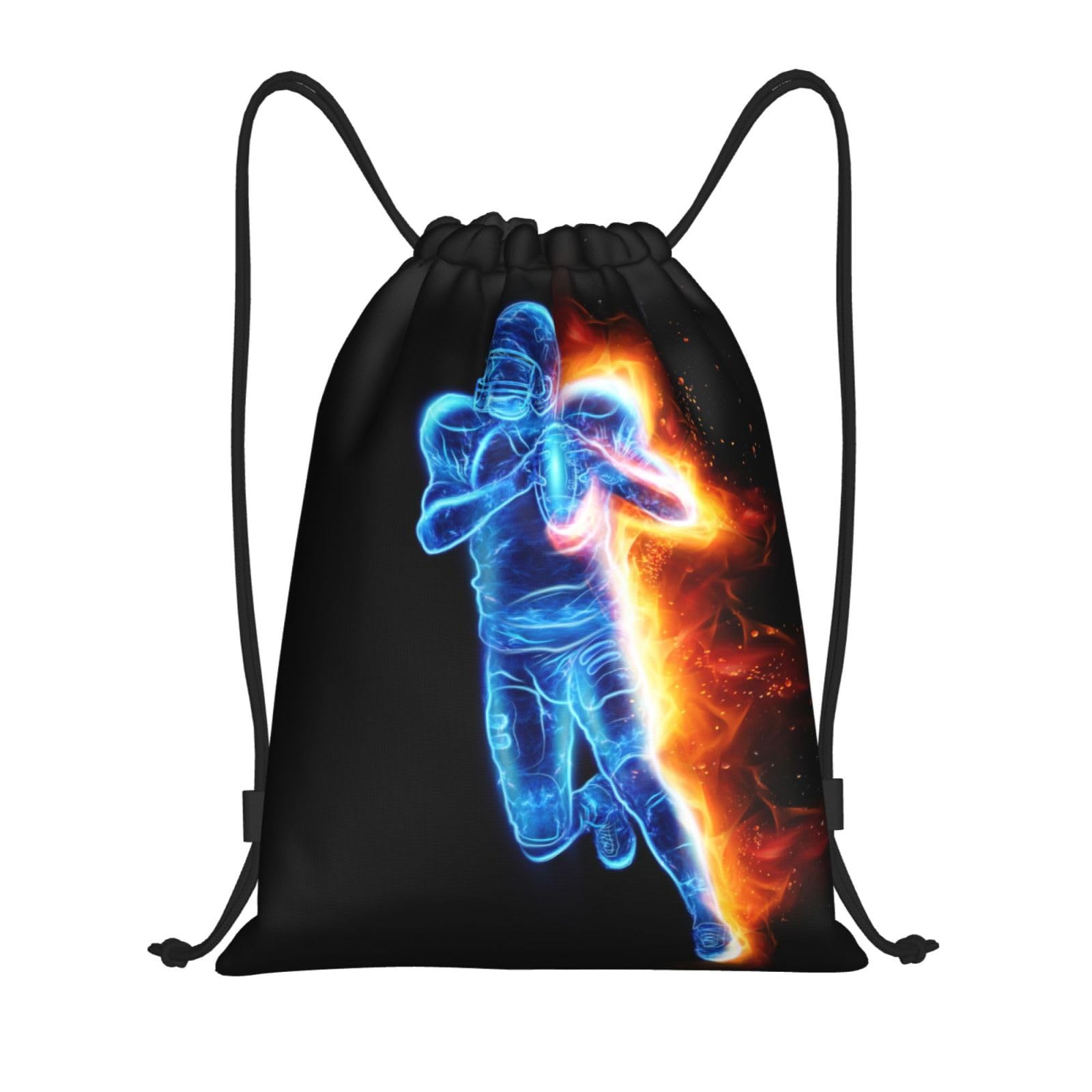 YIJIUWKIS Boys Men Football Drawstring Bags, Sports-Themed Drawstring Backpack Casual Knapsack for Teens Adults Unisex for Gym Travel Swimming Hiking