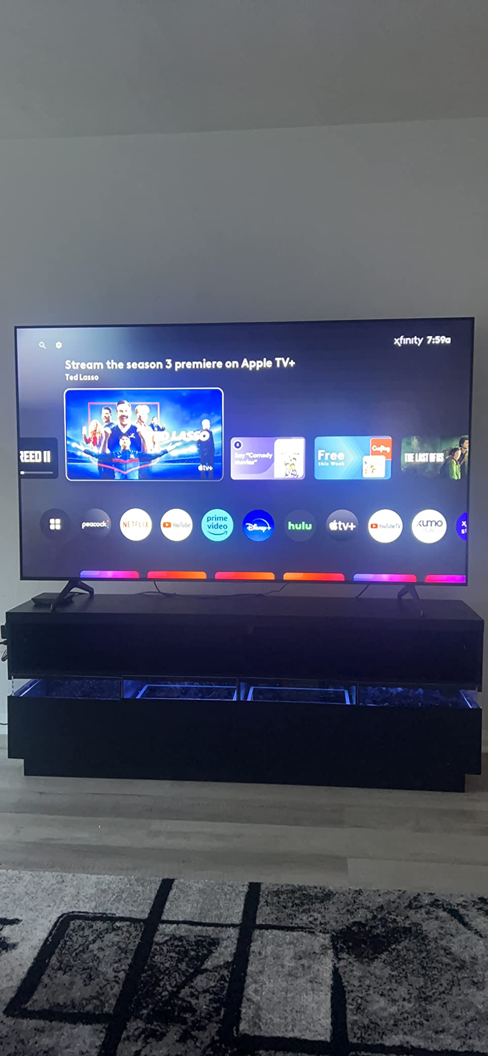 43/mo Finance T4TREAM LED TV Stand for 75 Inch TV, Modern Gaming