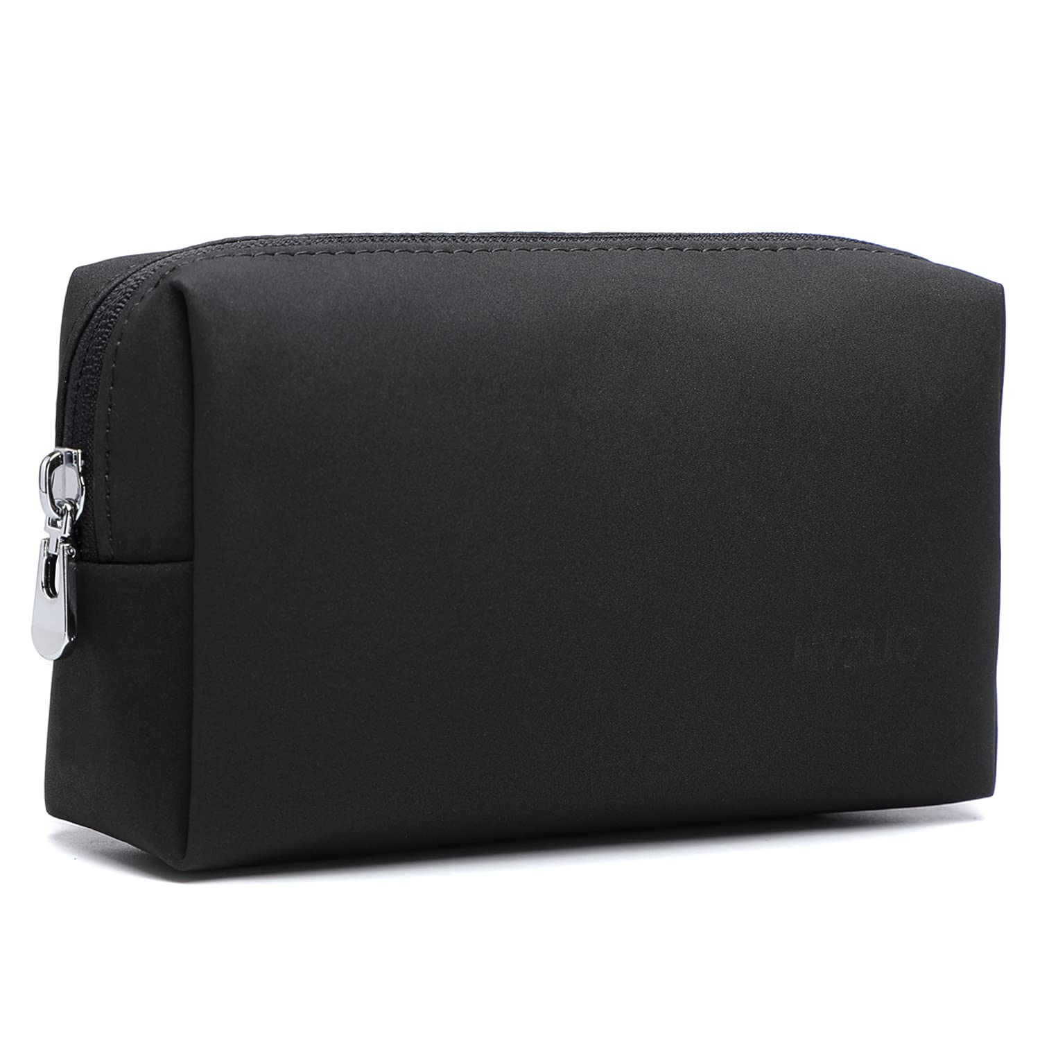 HYZUO Portable Laptop Accessory Pouch Bag Organizer Storage Carrying Case for Laptop Charger Mouse Cables Electronics Cellphone SSD HHD, Matte PU Leather, Black