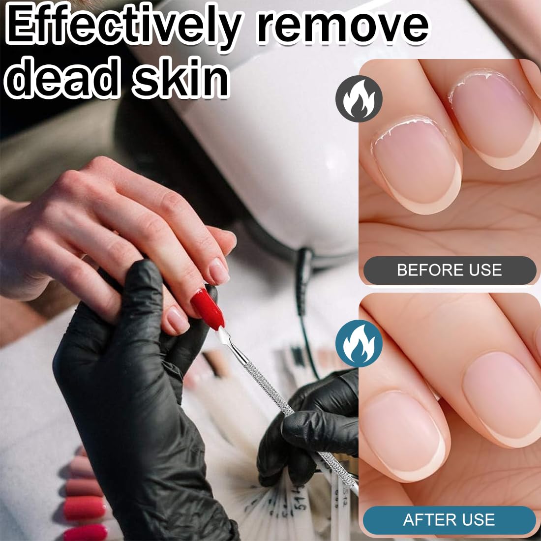 3 Pezzi Cuticola e Ricrescita Cuticole, 3 in 1 Professionale Strumenti per Pedicure Manicure, con Pinze Forbici Cuticola, Pelle Morta Remover Forchette, Kit per la Pulizia delle Unghie