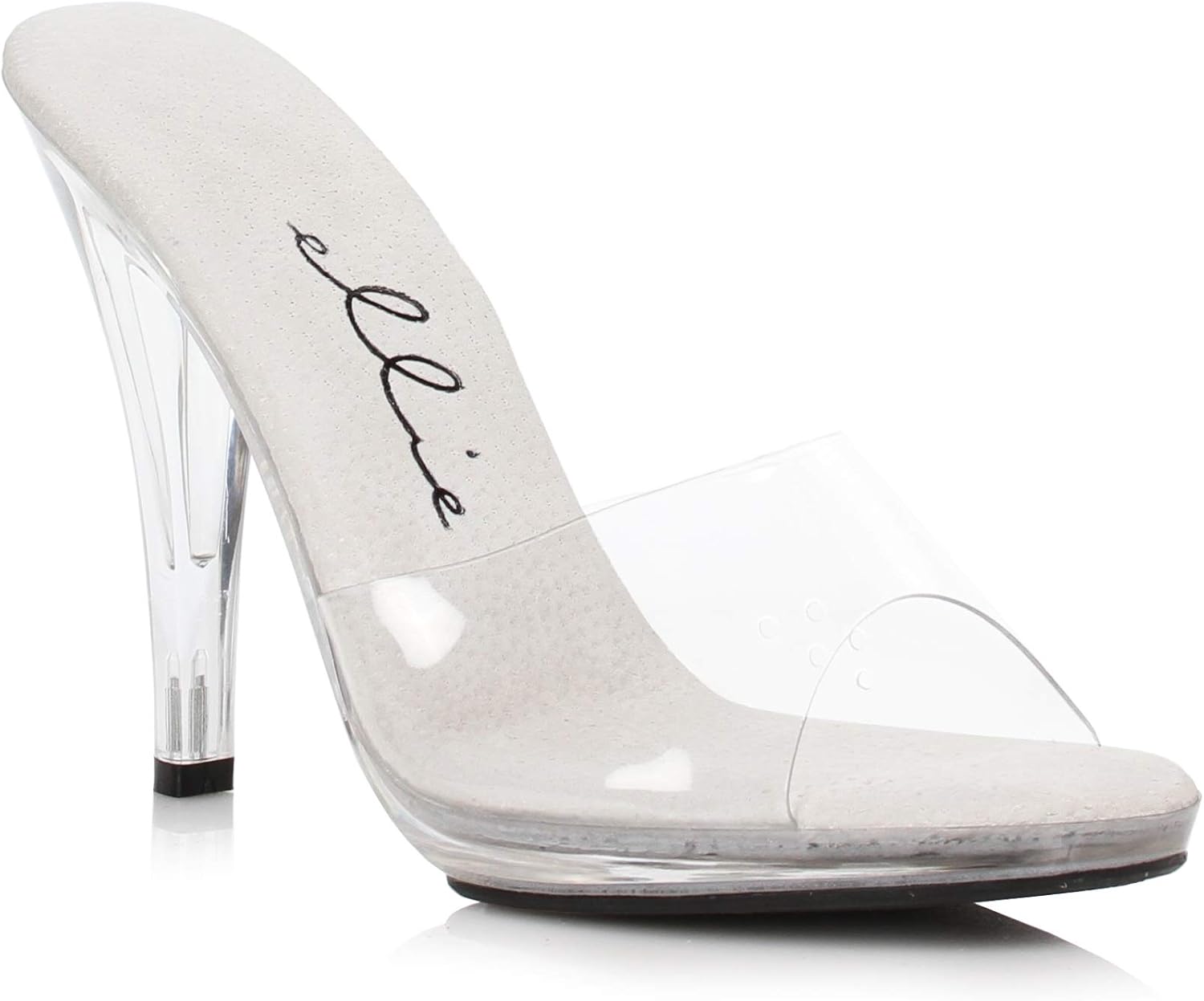 Ellie Shoes Women's 421-Vanity Stage Heels - Peep-Toe 4.5 Inch Mule, Clear, Size 10