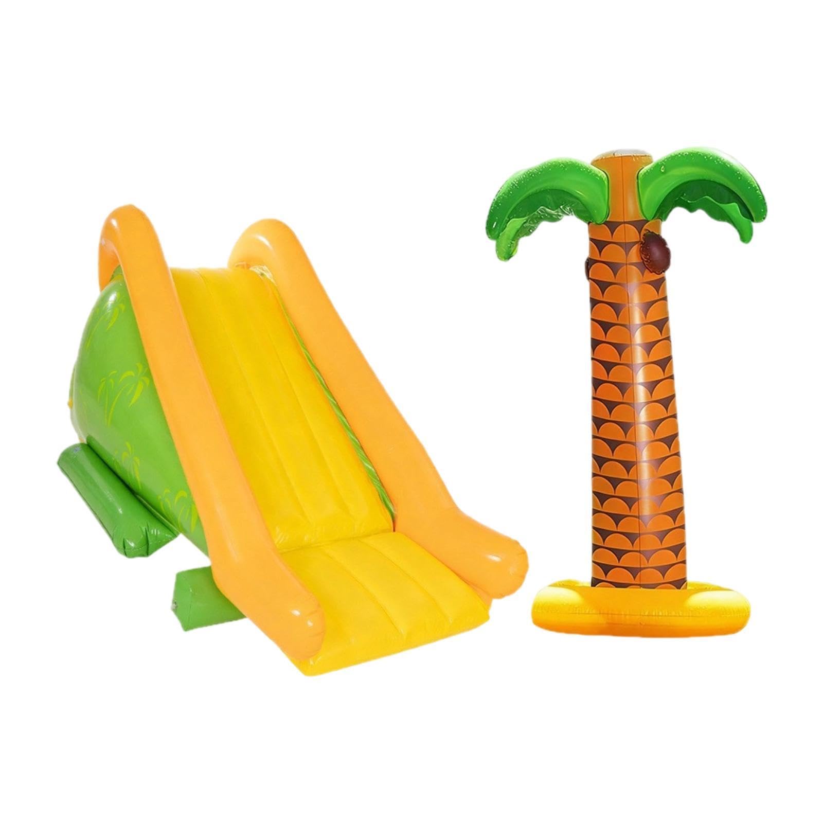 Scivolo Gonfiabile per Piscina, Gonfiaggio E Sgonfiaggio Facili E Veloci, Gradino Largo, Potente Scivolo Acquatico, Gioco per Parco Giochi