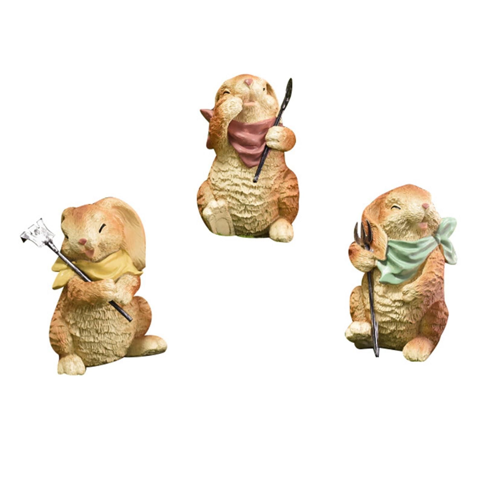 Tsophreniq Rabbits Figurine Rabbits Garden Statues Finger Statue Decors Funny Resin Statues for Yard Garden Realistic Sculpture