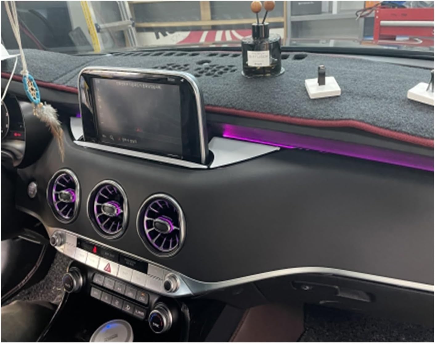 64 Colors W205 LED Car A/C Nozzle Vents Compatible for Stinger Ambient light Turbinee Shape Air Outlet of Automobile Air Conditioner(FRONT)(FRONT AND REAR)