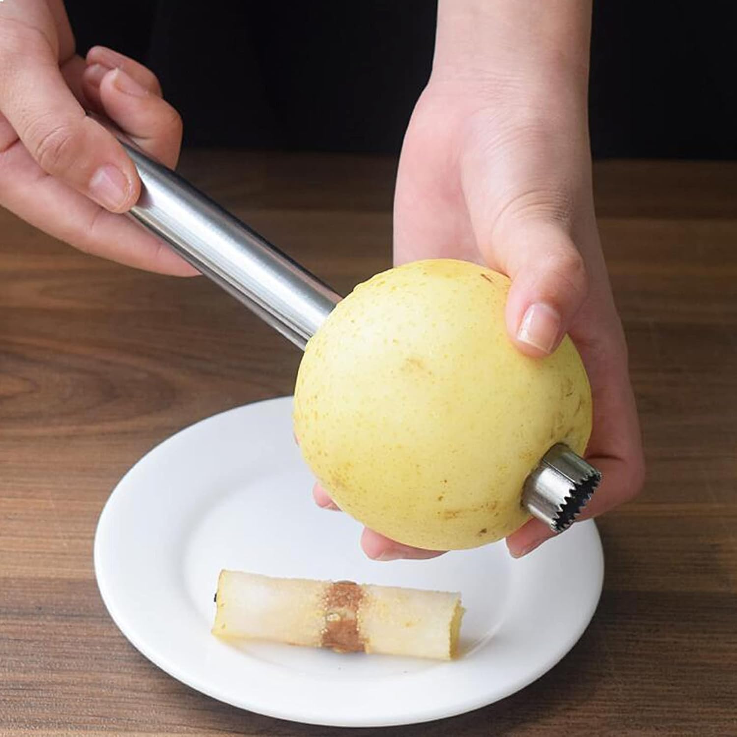 Fruit & Vegetable Corers,Fruit Corer and Pitter Remover Set,Stainless Steel Pear Corer with Sharp Serrated Blade,Use for Home Kitchen,Pear,Cherry,Jujube or Red Date: Home & Kitchen