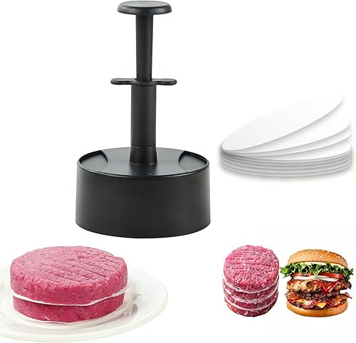 Prensa de hamburguesas, máquina de hacer hamburguesas tipo de prensa redonda ABS, molde antiadherente para carne de res, verduras, hamburguesas y