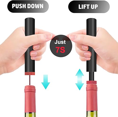 Miniatura 5 de Abridor de vino de viaje, bomba de presión de aire de bolsillo portátil, abridor de botellas de vino, diseño ensamblable, sacacorchos 7S, apertura