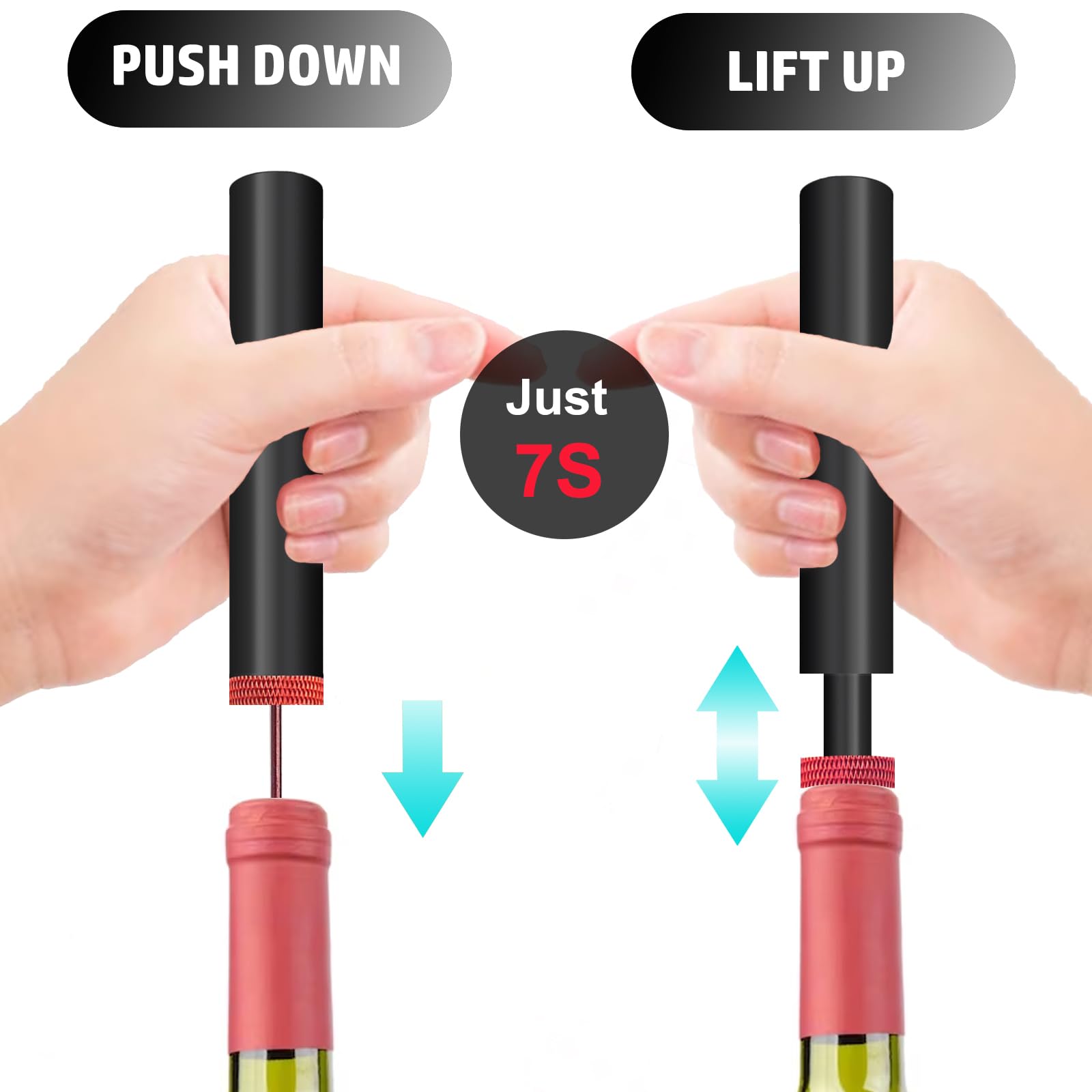 Apribottiglie Per Vino A Pressione D'aria - Tascabile, Assemblabile, Apertura Rapida Senza Danneggiare Il Tappo - Foto 13