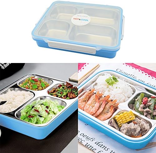 Stainless Steel Bento Lunch Box, Udyr BPA Free Leak Proof Food Container for Adults or Kids of Outdoor/Picnic/School/Office blue