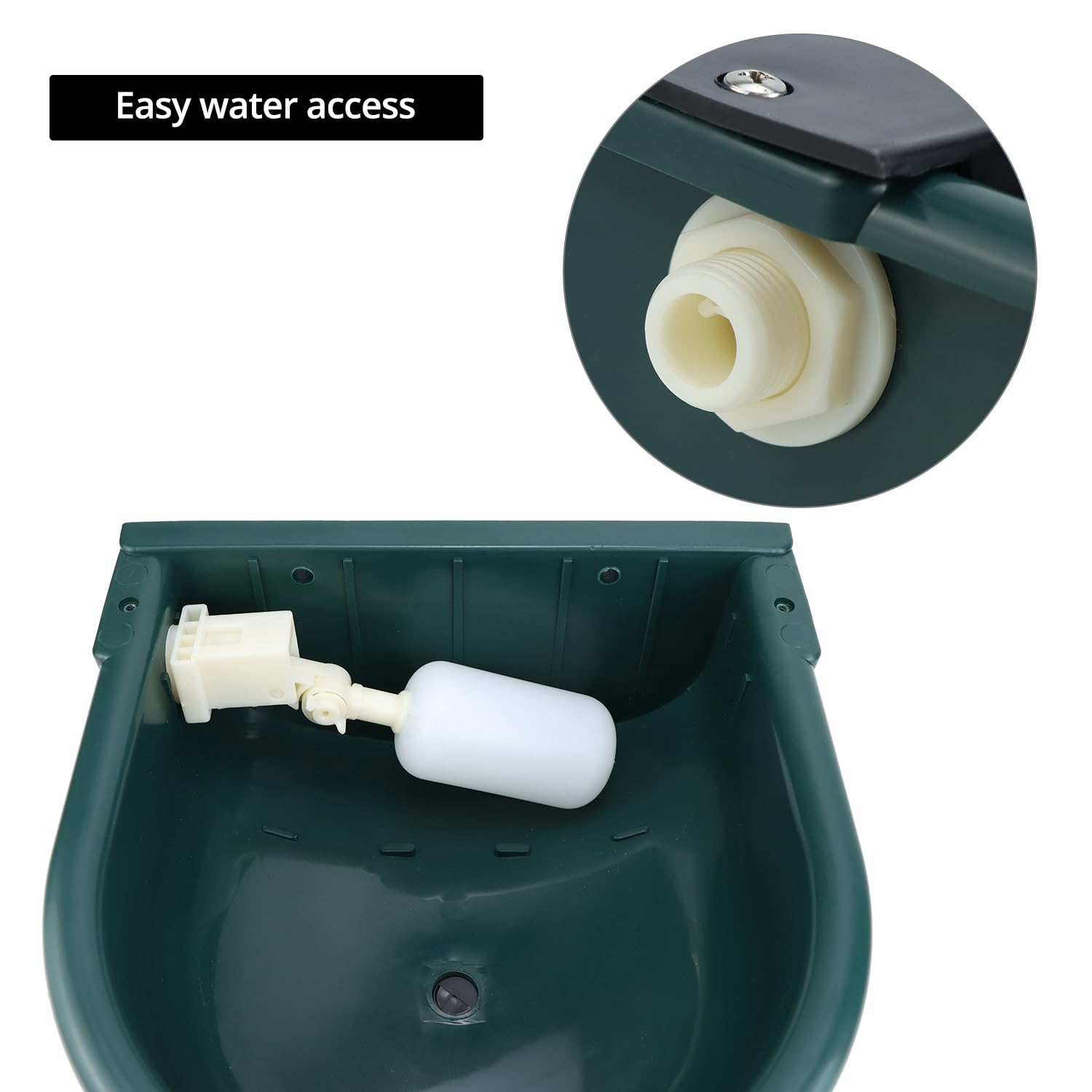 QWORK® 1 Stück Tränke aus Kunststoff, Automatische Tränke, Ideal für Rinder, Pferde, Schweine