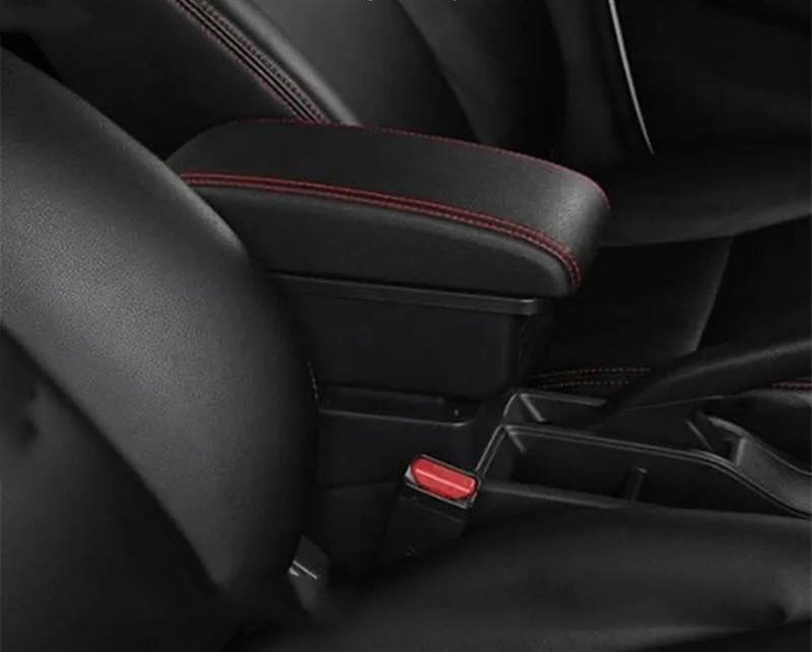 NMJLQW Storage Rack Car Interior Accessories Center Console Multifunctional Storage Box Armrest Box For 206 Plus(A red line No USB)