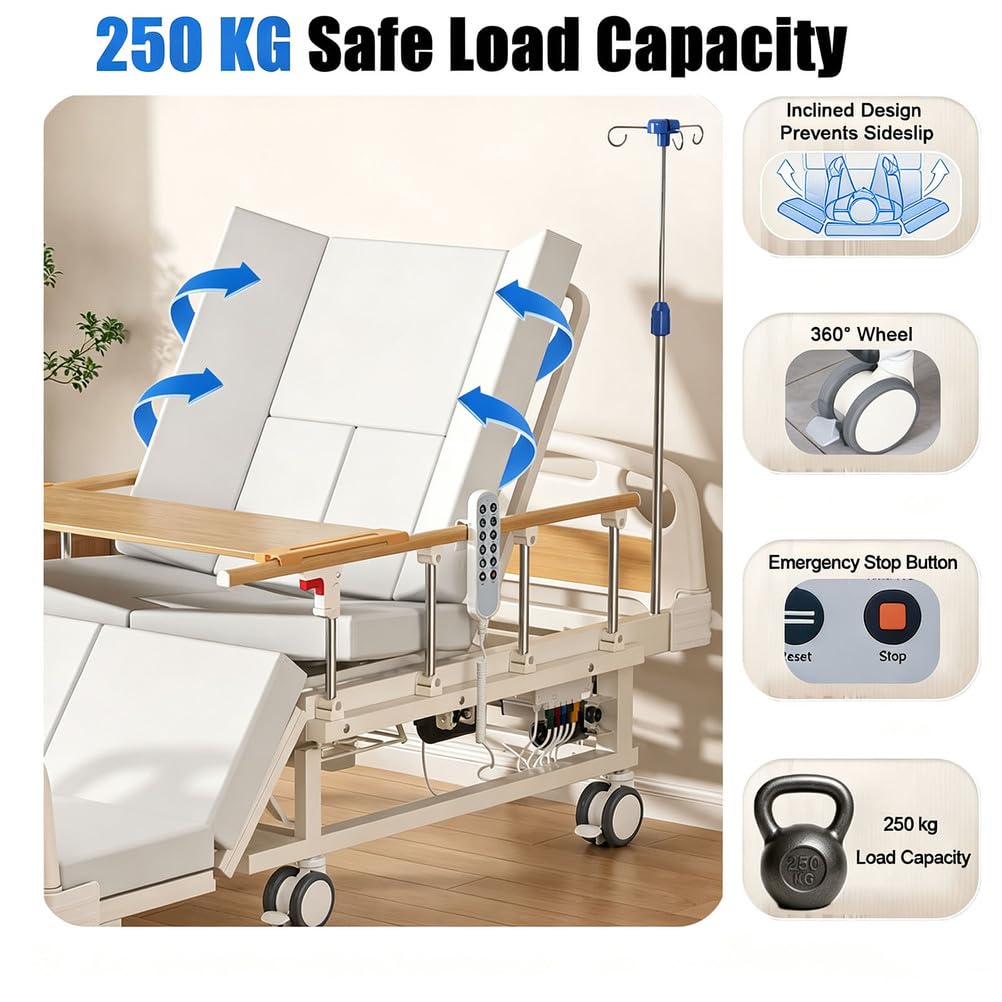 Lit D'hôpital Électrique, Dossier Inclinable vers L'intérieur, 550 LB