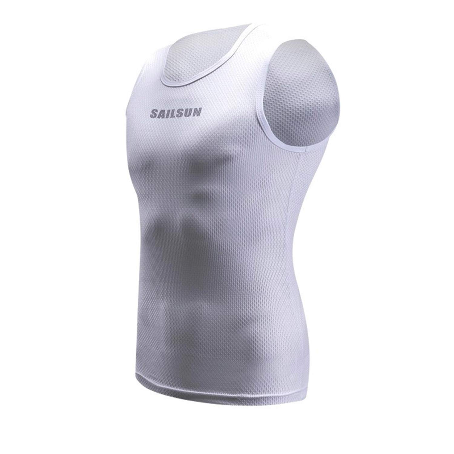 Mens Cycling Vest Men Summer Sleeveless Bike Jersey Vests Biking Running Sport Vests Shirt Top Breathable,Quick Dry White