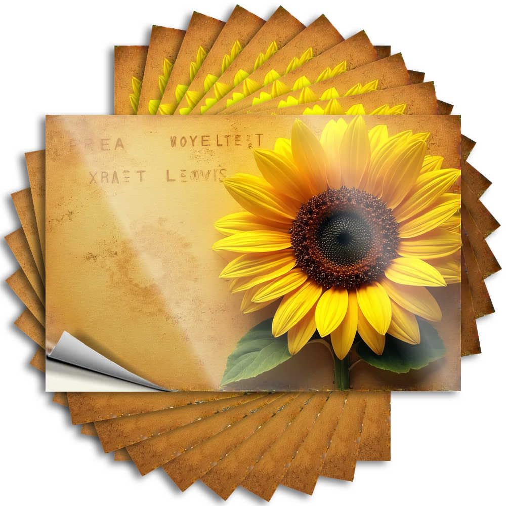 Funny Sticker Smiley Face Music Wall Sunflower Charm: A Bright and Beautiful Display - No Residue Decals for Comfort(12X18CM)