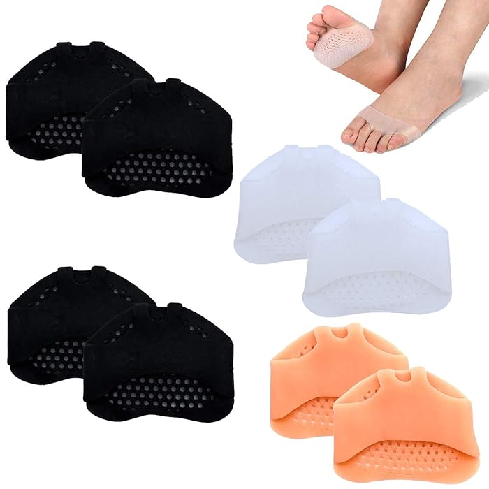 Buy 4 Pairs Metatarsal Pads Ball of Foot Cushions,Soft Gel Toe Separators Stretchers,Breathable