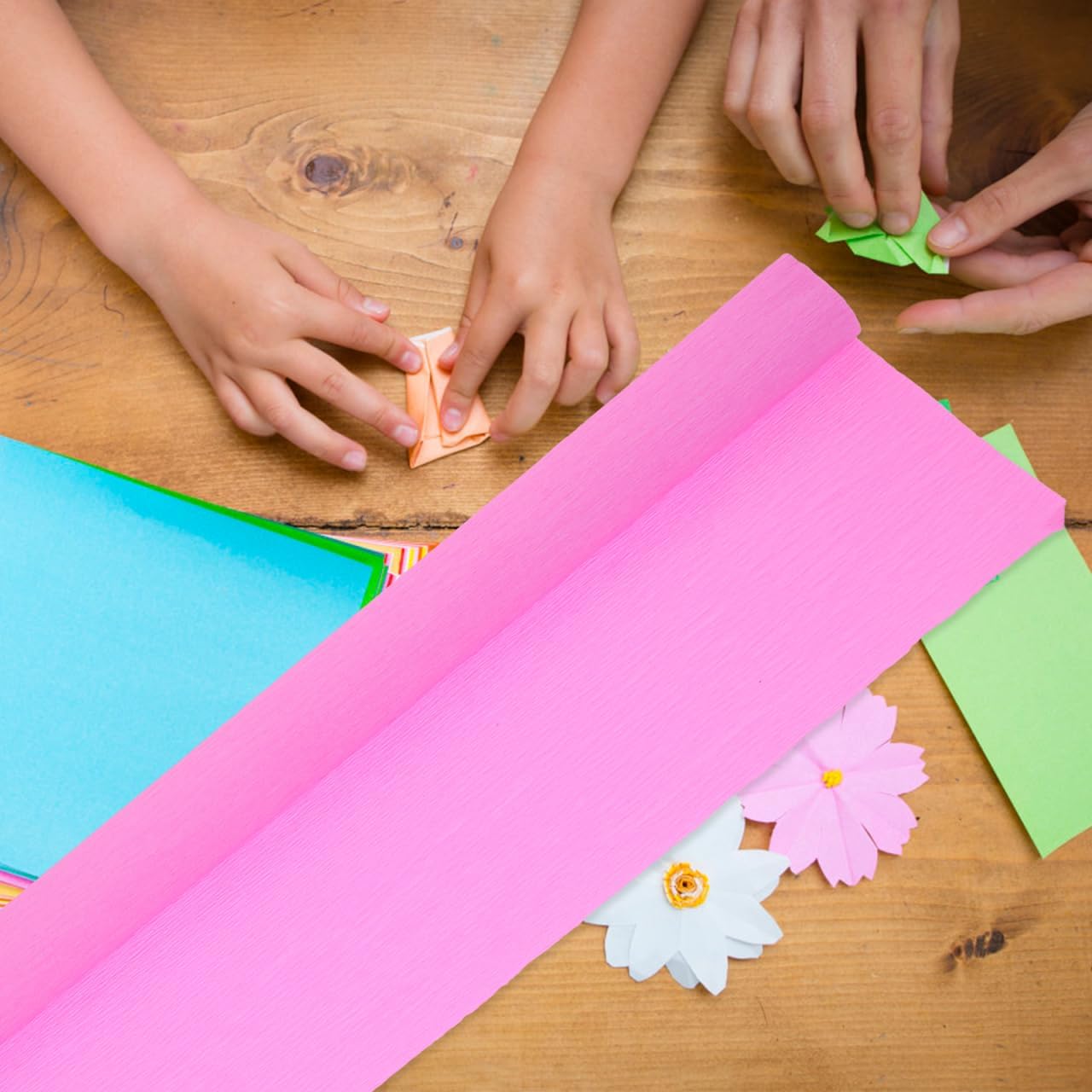 LIFKOME Crepe Paper Folds Crepe Paper Roll Pink Italian Sheets Gift Wrapping Paper for Floral Artwork DIY Flower Making Wedding Decor 2.5x0.5m 180g Heavy