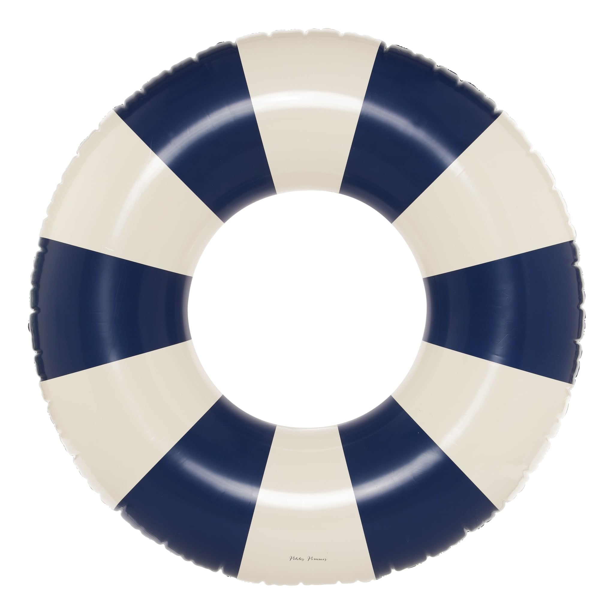 Petites Pommes Tire Inner Tube for Adults - Durable Swim Ring, Handprinted Classic Striped Design Round Pool Floats, Soft Comfort Seaming, Packable