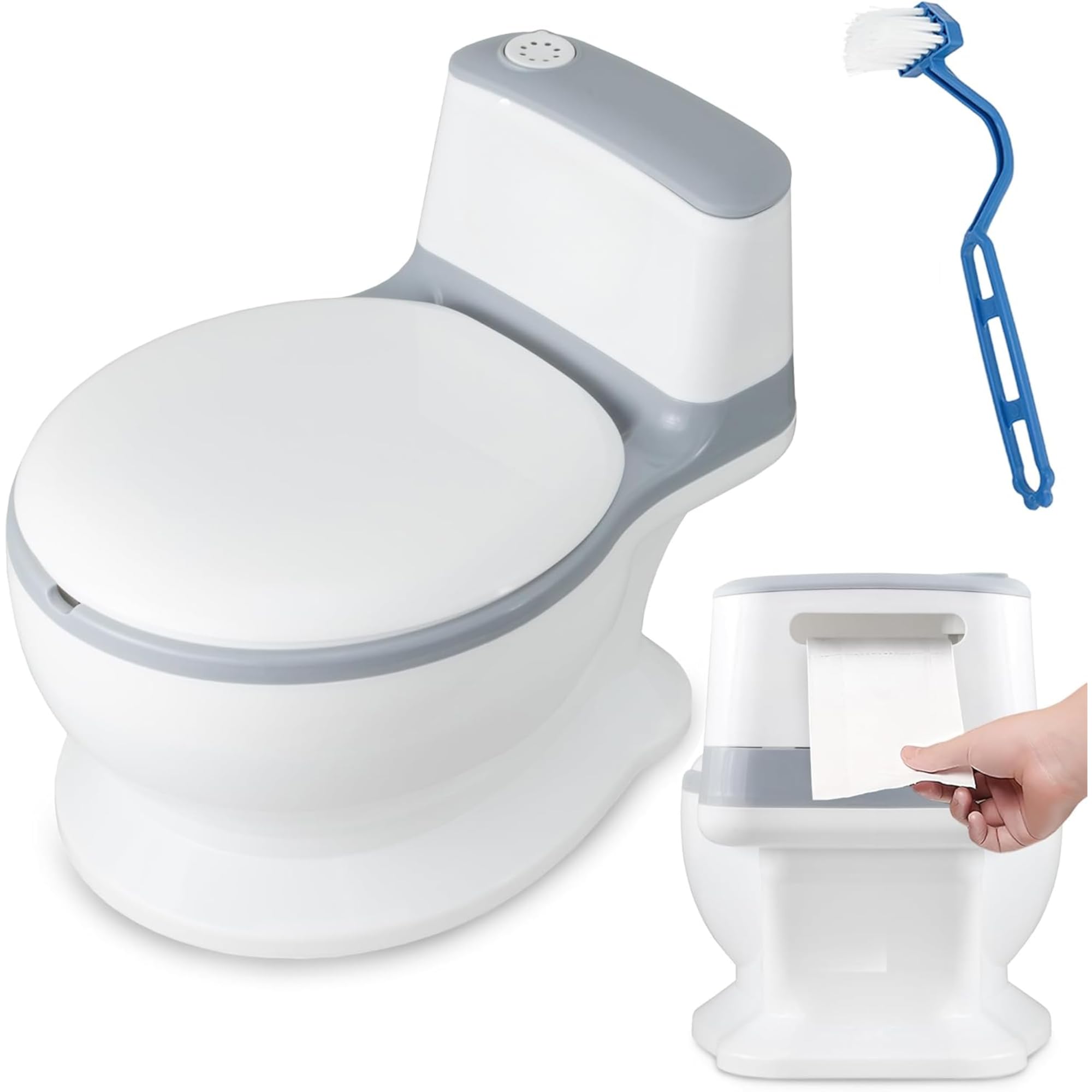 Kindertöpfchen im WC-Design – Kinder Toilette mit Toilettenpapierhalter – Töpfchen für Kinder ab 2 Jahren, Potty Training Toilette für Babys