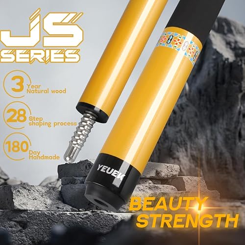 Miniatura 2 de Taco de piscina de fibra de carbono con punta de 0.492 in, baja desviación, palos de billar con 38 x 8 pines, palo de taco profesional de 58