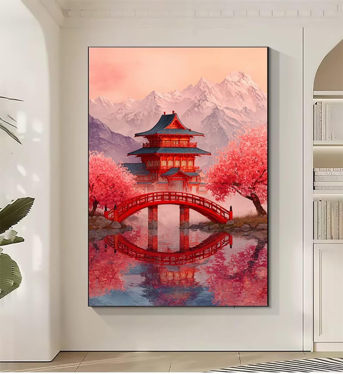 Landschaft Brücke Malen Nach Zahlen Erwachsene, Paint by Numbers Adult Anfänger Kreativ Set für, Heimwerk Malen Nach Zahlen Kinder, Pinsel und 36 Acrylfarbe Als, Deko Wohnzimmer 60 x 80 cm BJHWK557