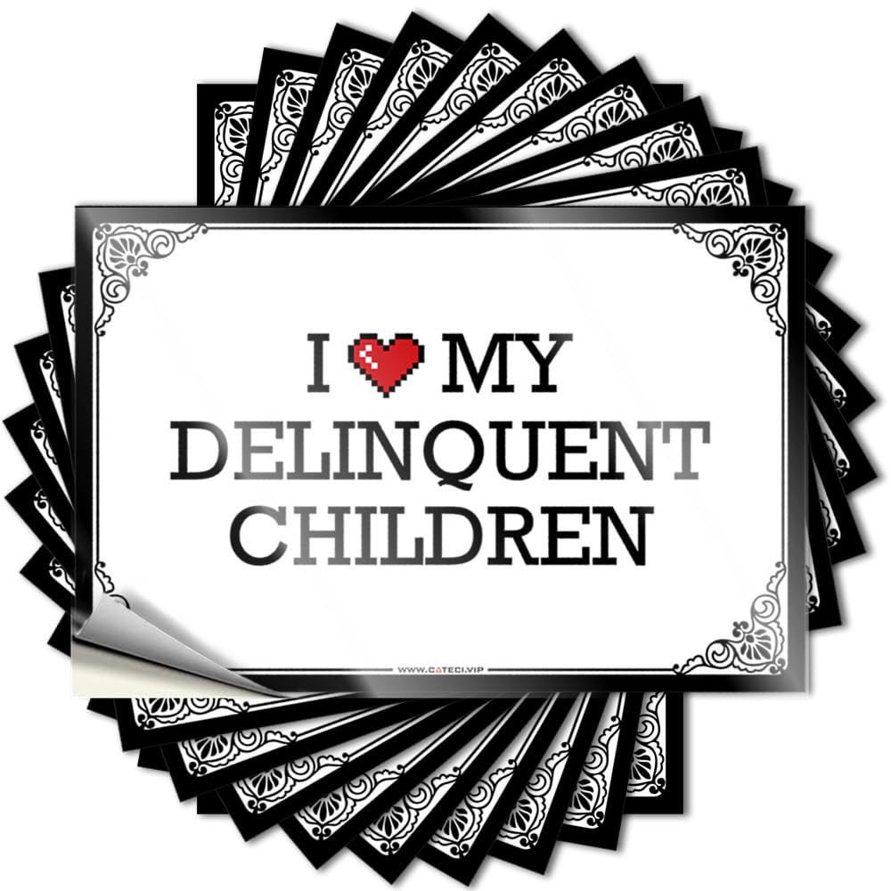 Retro Tattoos Case | I Love My Delinquent Children Good Teen Sticker Pack(6X9CM)