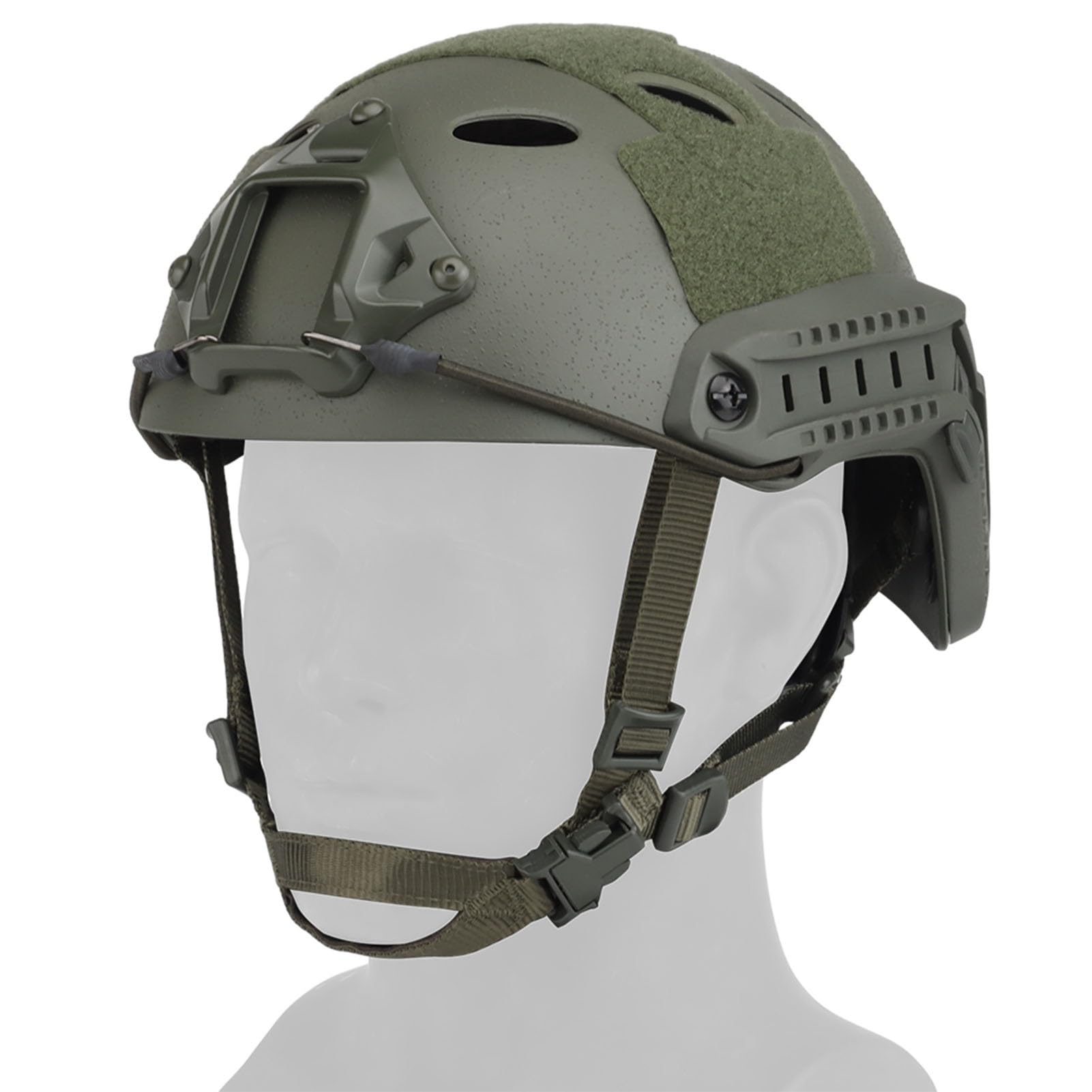 LDZDGD Fast Tactical Helmet with NVG Mount, Side Rails & Modular System, Lightweight & Breathable Design for Airsoft, Paintball & Survival Training(Green,Large)