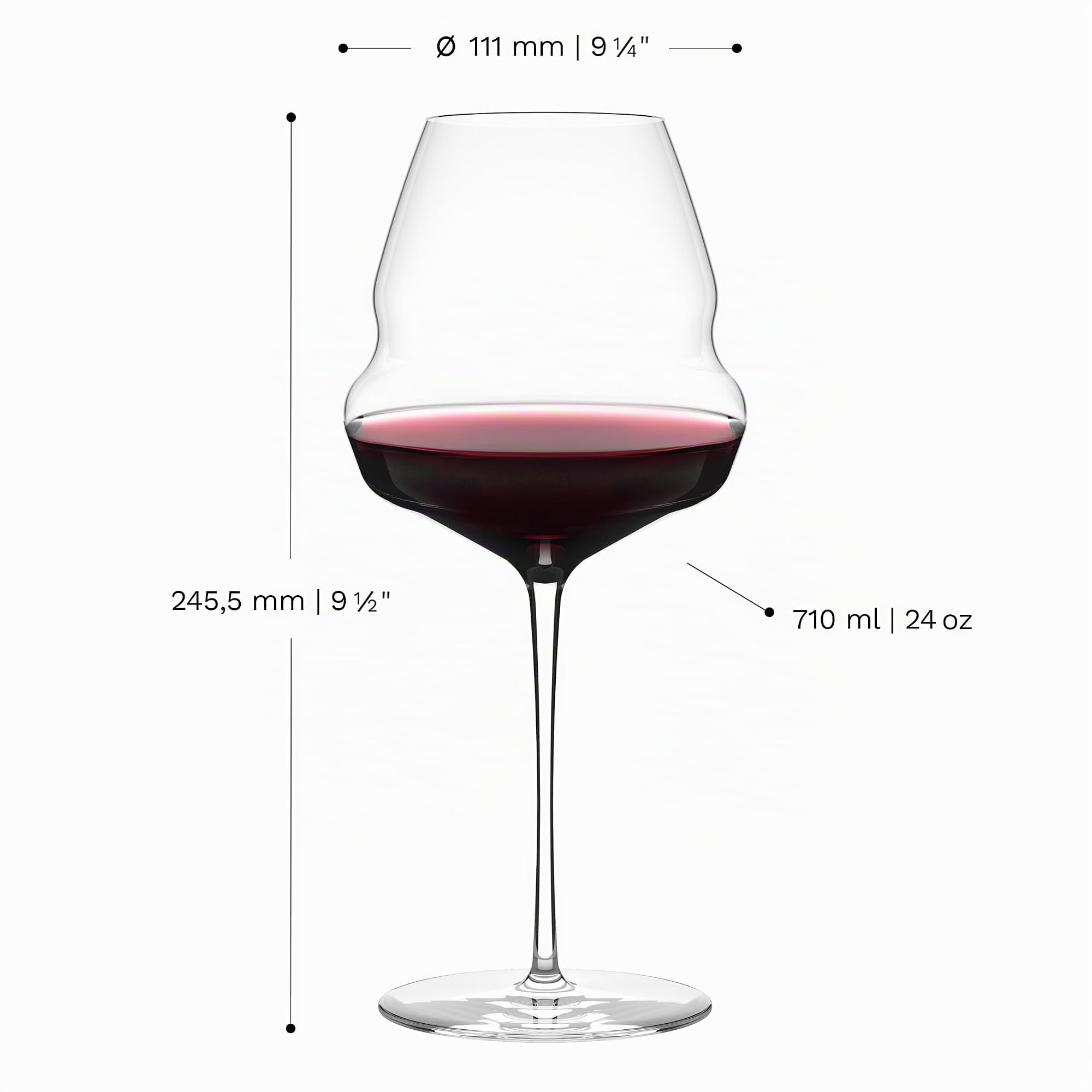Stölzle Lausitz Copas de Vino Tinto Quatrophil Set de 6, 710 ml – Copas para Borgoña y Pinot Noir – Óptima Liberación de Aroma y Diseño Elegante – Resistentes a Lavavajillas