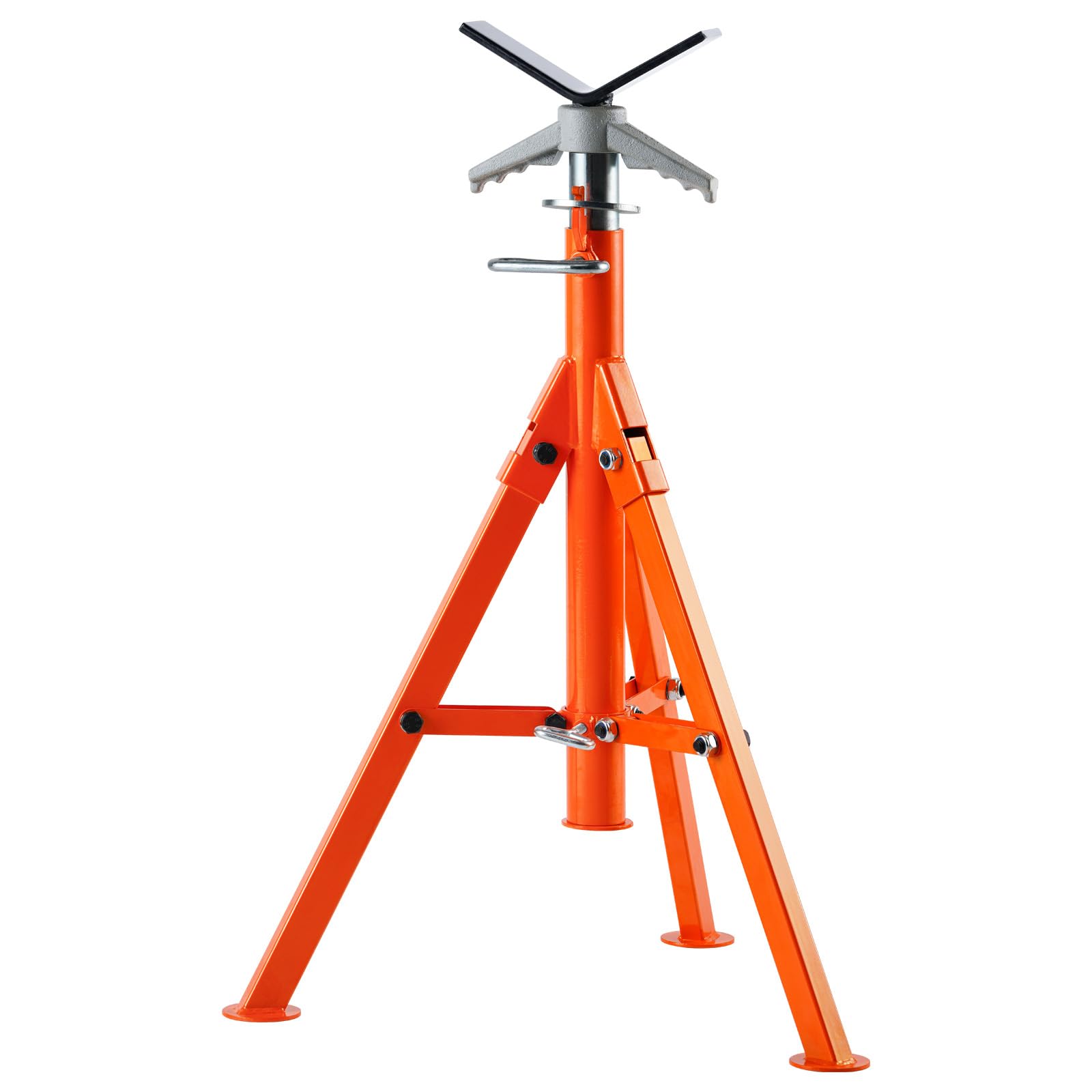 VEVOR Cavalletto per Tubi, Cavalletti per Tubi da 2500LBS, con Testa a V Regolabile in Altezza da 27,2"-52", Design Pieghevole in Acciaio 45# Tubi 1/2-12 Pollici