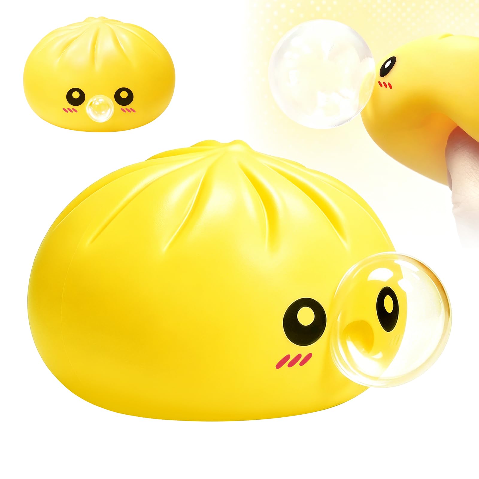 2026 Upgrade Dumpling Squishy Mystery Box,New Dumpling Squishy Blow Bubbles,Dumplings Stress Balls Fidget Sensory Balls,Rainbow Dumplings, Cute Anxiety Relief Fidget (Purple) — view 11
