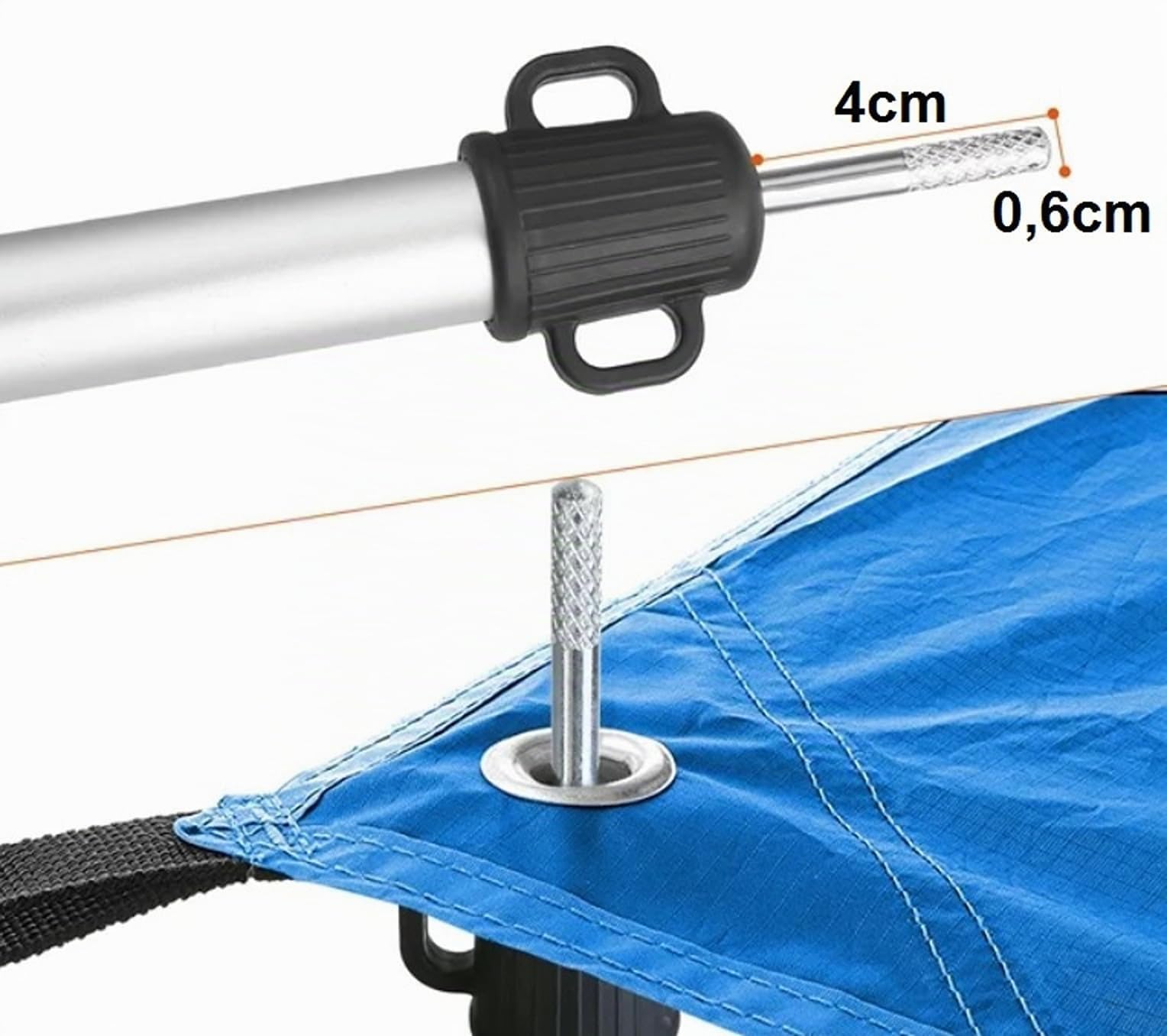 teleskopstange für sonnensegel | ausziehbare Stange von 90cm bis 230cm Vorzelt Wohnwagen | Aufstellstange aus Aluminium | Sonnensegelpfosten für Camping Sonnenschirm DigiTech DSB Screamin' Blues mache Maße + Form:3×4×5m – Dreieck