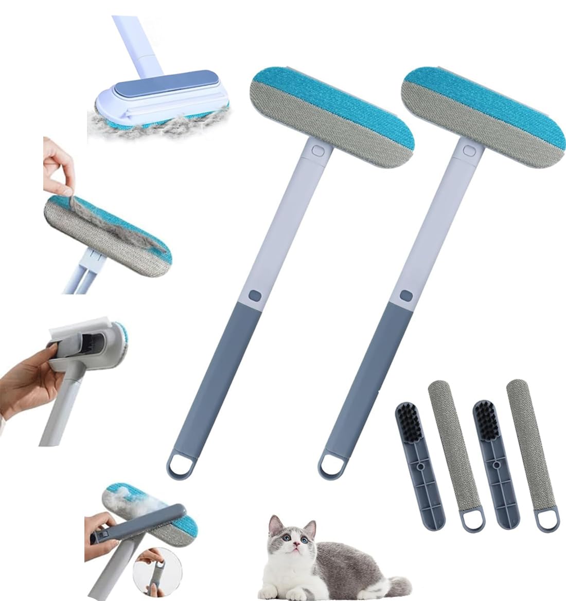 2 PCS Multifunctional Hair Removal Brush,Reusable Pets Hair Remover