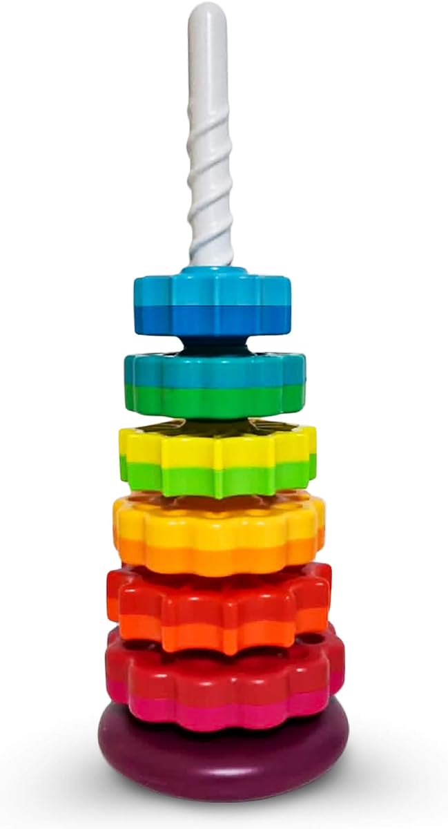 Rainbow Spinning Stacking Toy - Brain Development Toy for Kids 1+