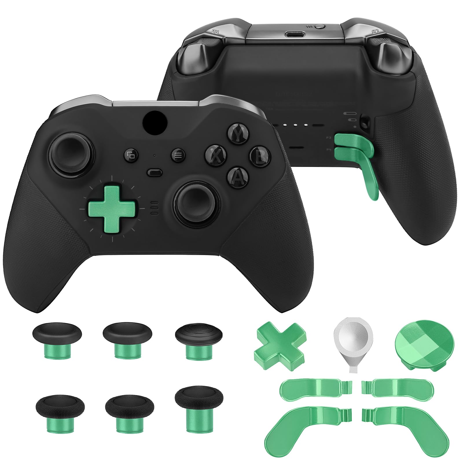 Gopiiphon 13-in-1-Ersatz-Daumenstifte für One Elite Series 2, Xbox Elite Controller Series 2 Zubehör Joystick Kit for Xbox Elite Wireless Controller Series 2 (Grasgrün)