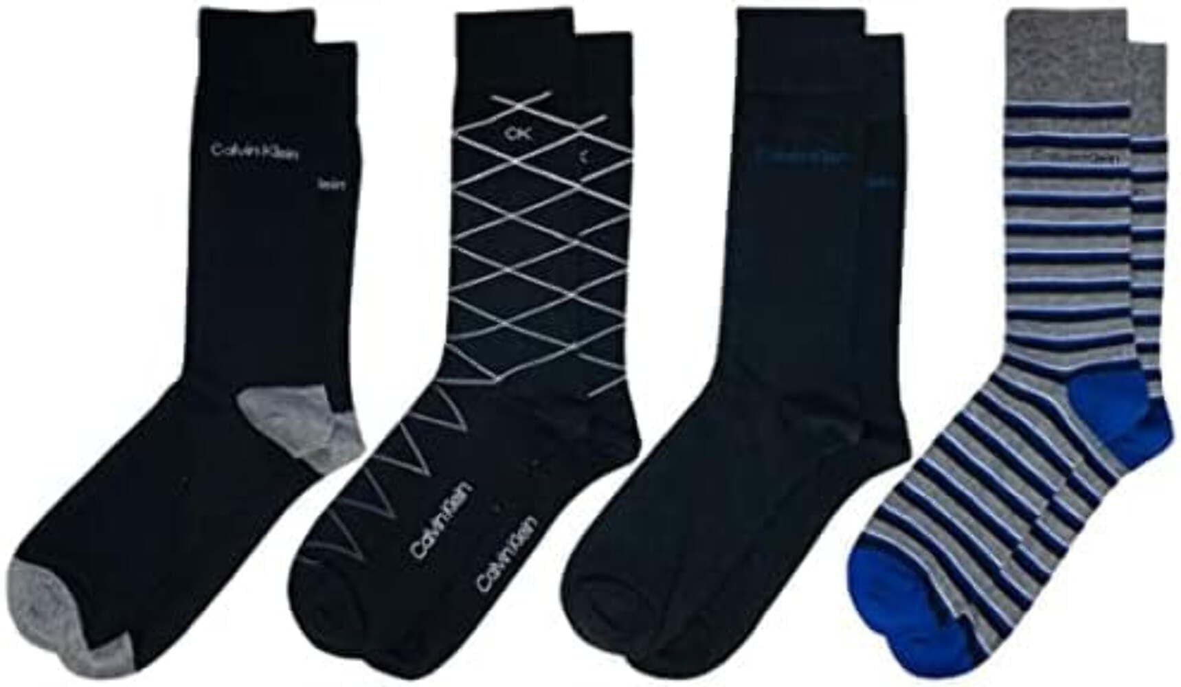 Calvin Klein Calcetines de mezcla de algodón para hombre, paquete de 4