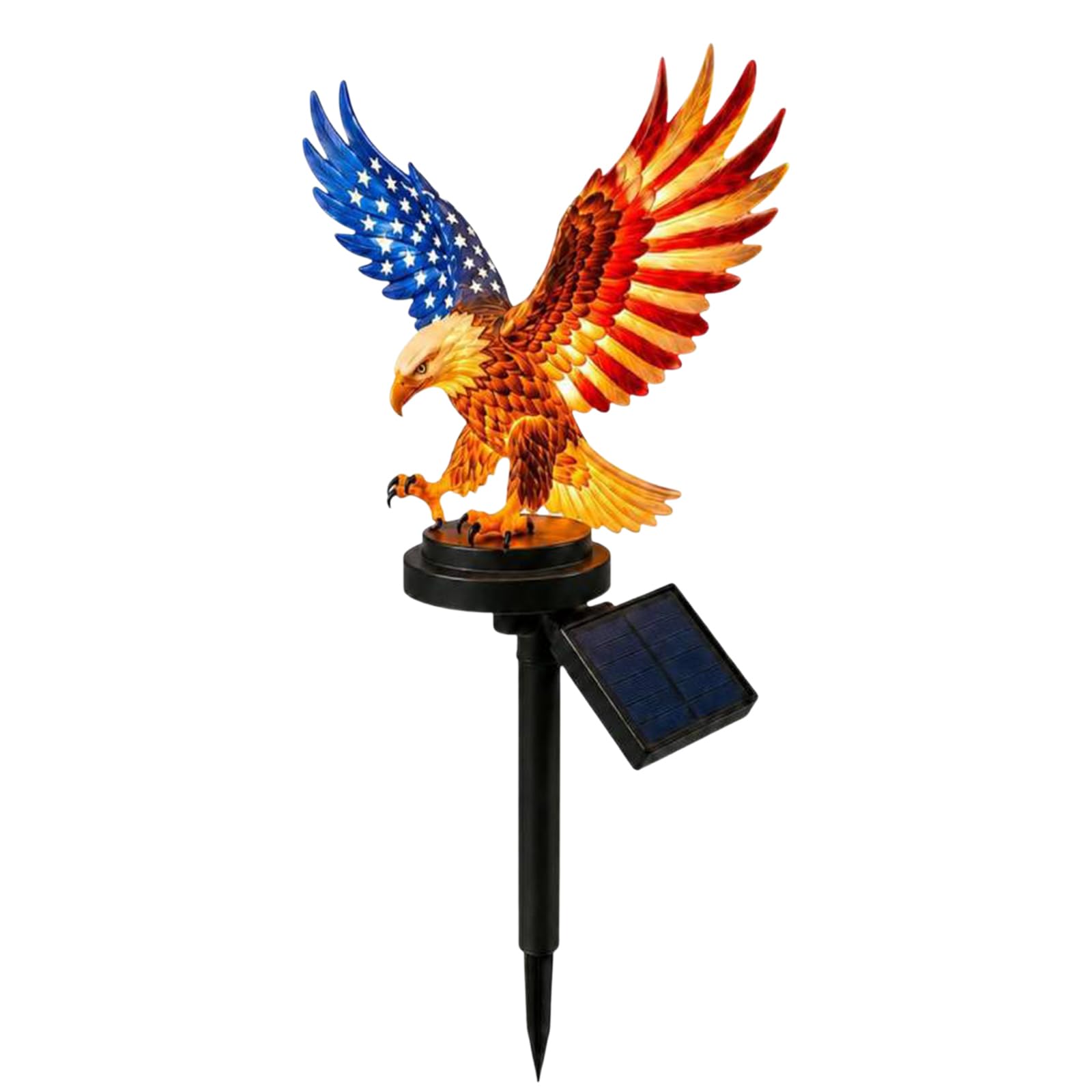Solar Eagle Garden Light Waterproof Solar Powered Eagle Figurine Stake Lights 4th of July Decorations for Lawn Patio Yard Patriotic Memorial Day Decor (Style A)