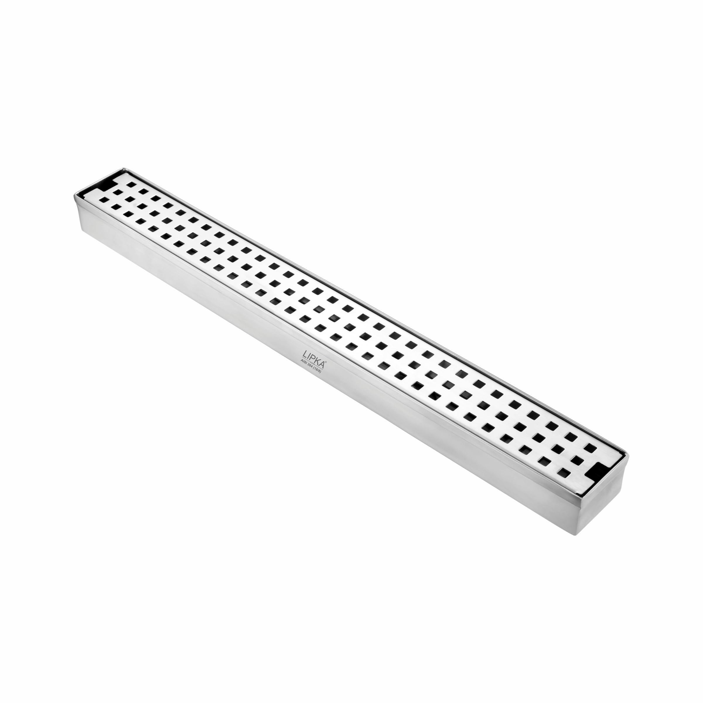 LIPKA Palo Shower Drain Channel | 18 x 2 Inches | 304 Stainless Steel Shower Water Drain Channel | Linear Floor Drains with Side Hole & Jali (Cockroach Trap Not Included) 4