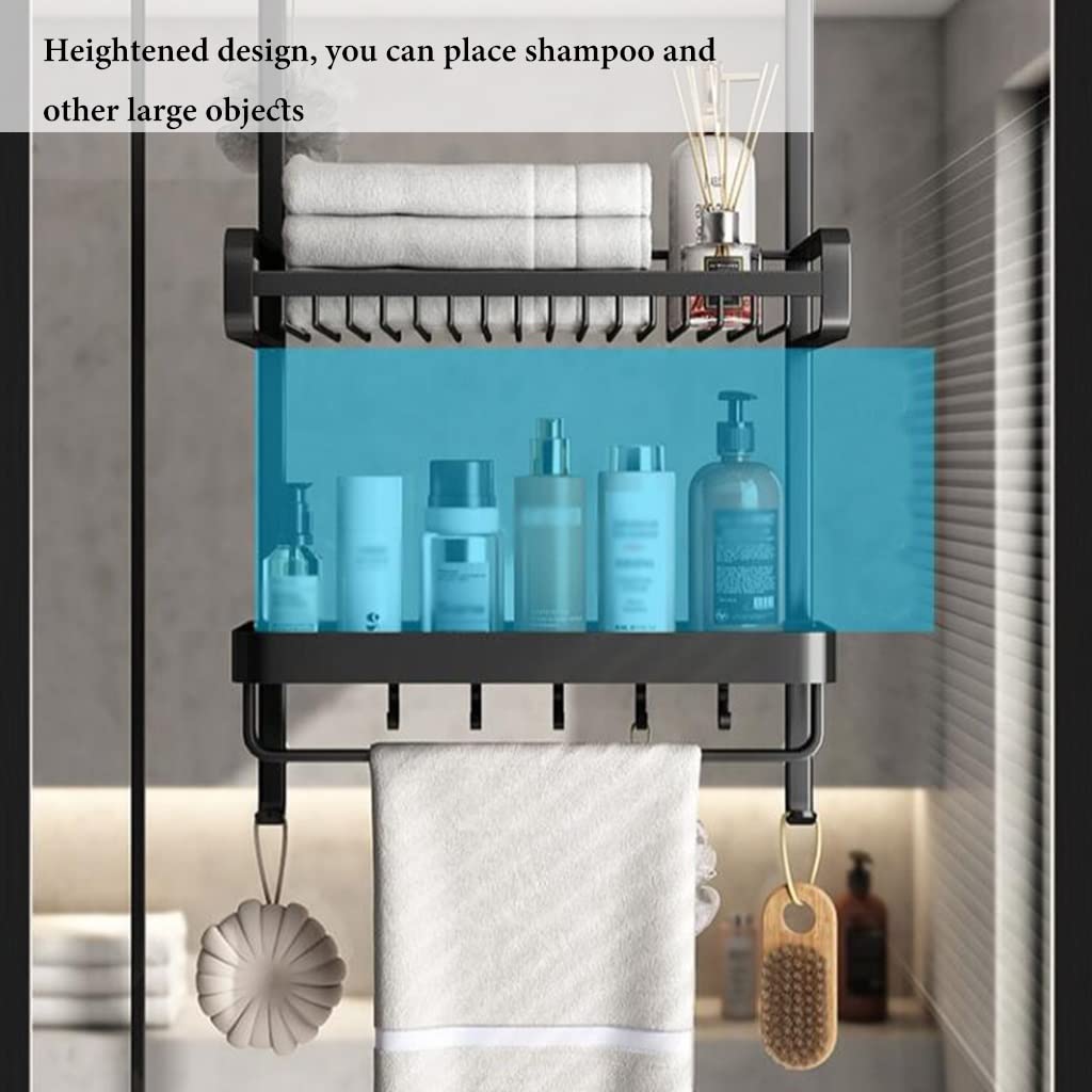Gedotec Mensola Doccia Angolare In Ottone Nero - Portashampoo Vetro 232x54 Mm - 2