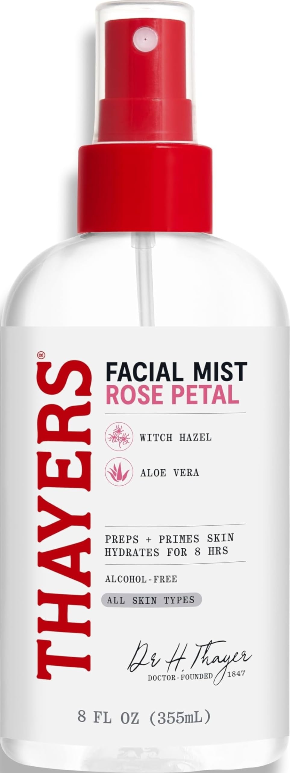 Thayers Natural Remedies Lozione Nebbia Viso Delicata Amamelide Petali di Rosa con Aloe Vera Biologica, Luminosità Restringe Pori, Senza Crudeltà, Senza Alcool, Vegano, 237 ml