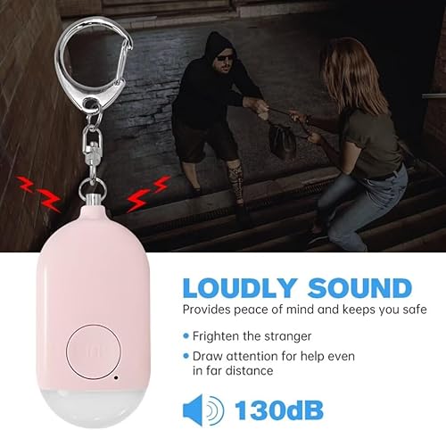 Miniatura 2 de Llavero de autodefensa pequeña impermeable con luz LED SOS recargable de 120 dB, ayuda a ancianos y niños a emergencias, ancianos, personas mayores,