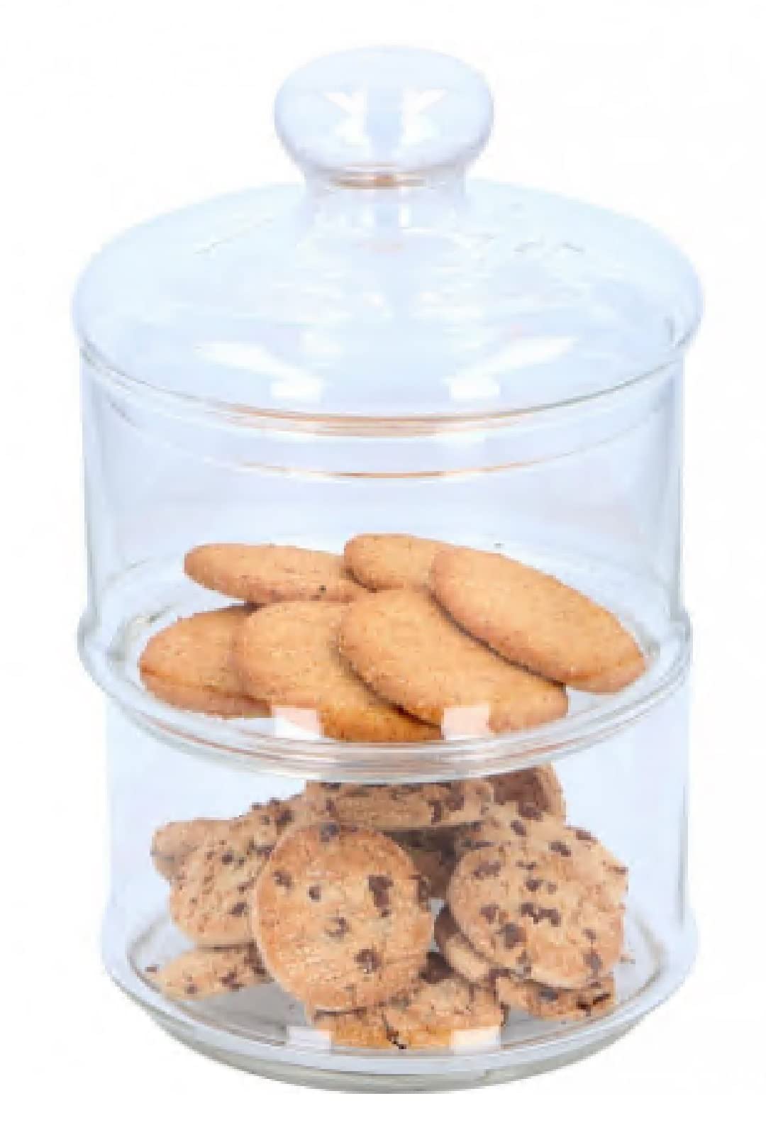 UMKY Sweet Storage Jar 2x food Stackable Canister Glass Storage Container Jar Canister for Candies, Cookies, etc