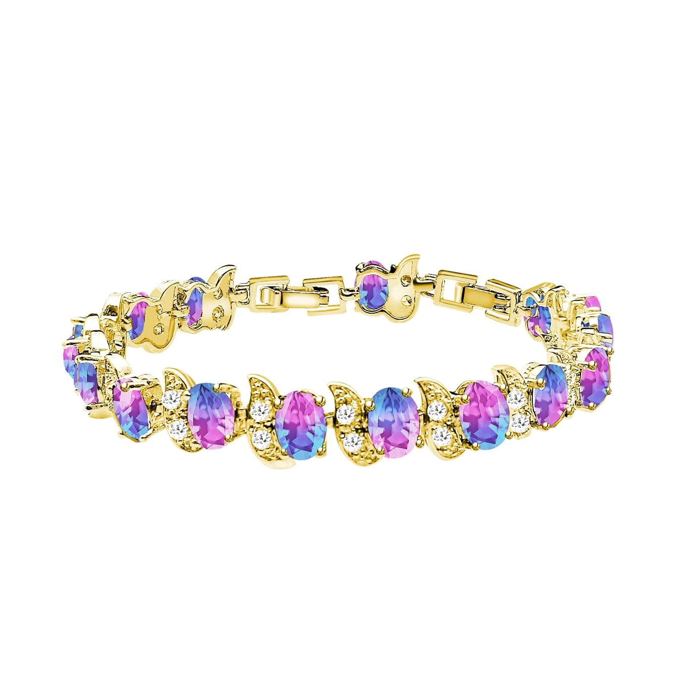LMXXVJ Fashion Tennis Bracelet Created Emerald White Gold Plated Charm Bracelet Gifts Jewelry for Women