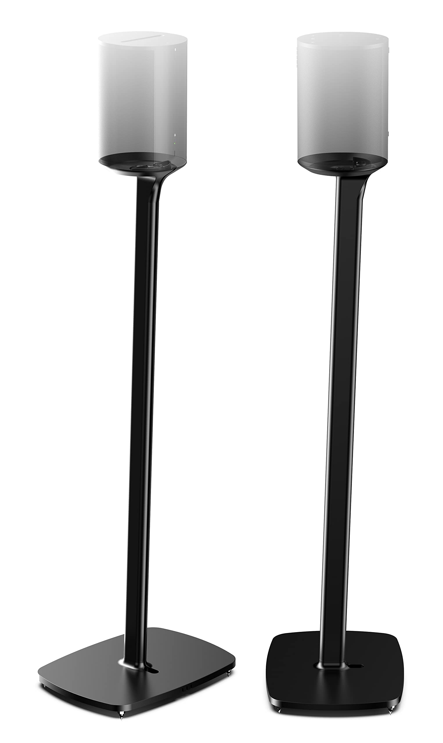 FlexsonFloor Stand for Sonos ERA 100, Twin pack in Black for soft and hard floors + extension cable and cable management